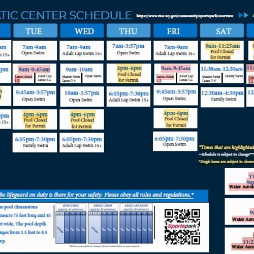 Aquatics Center Schedule